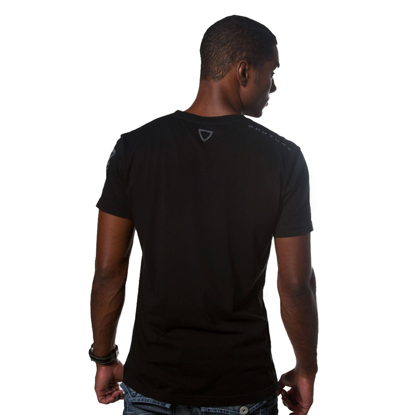 Victory GT Black Graphic Tee with Flocked Wings Design