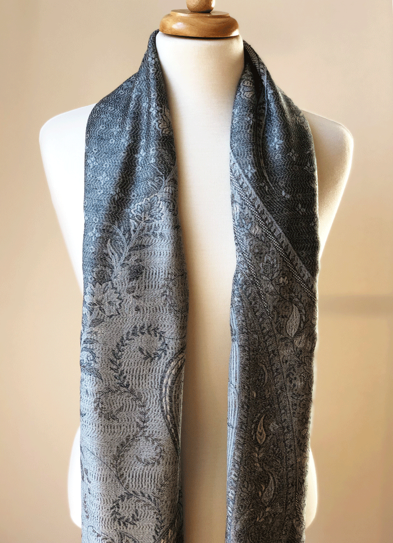 Gray Jamawar Pashmina Scarf - Stylemz