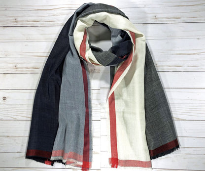 Black and White Classic Plaid Wool & Silk Scarf - Stylemz