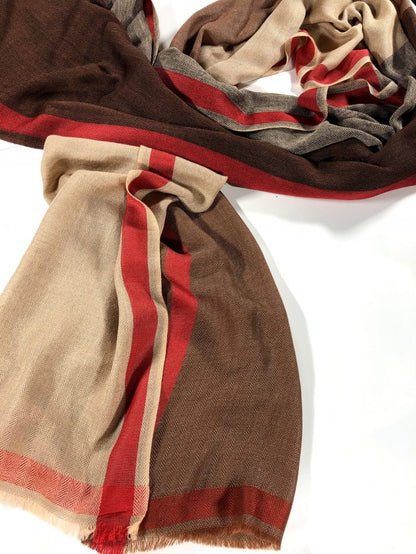 Brown Classic Plaid Wool & Silk Scarf - Stylemz