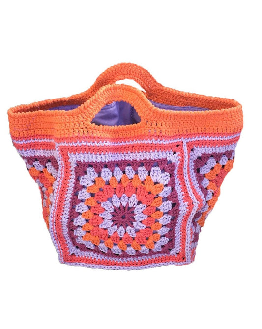 Orange Color Handmade Eco-Friendly Cotton Crochet Bag