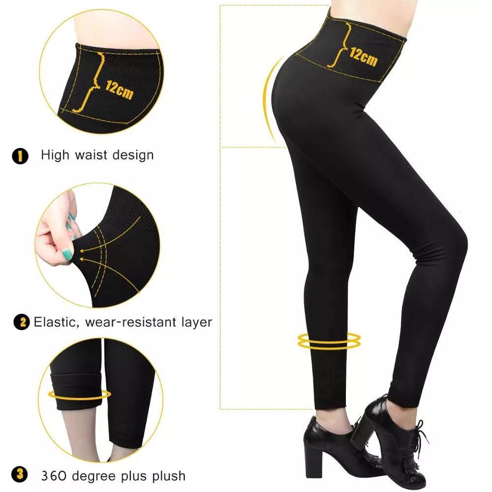 3 Pack Women’s Fleece Lined Leggings High Waist Stretchy Warm