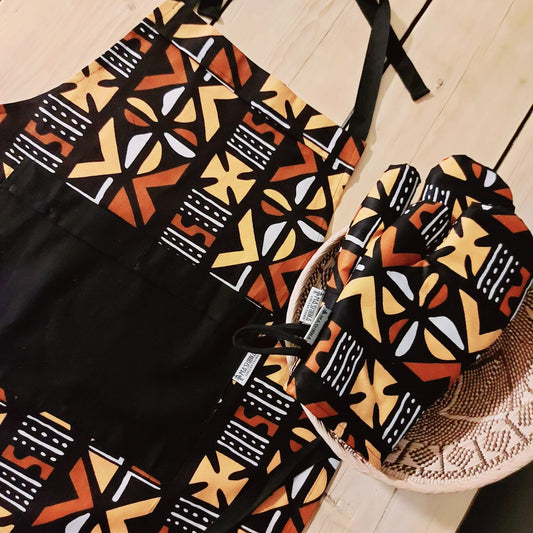 Handmade Apron and Oven Gloves Set | 100% African Print