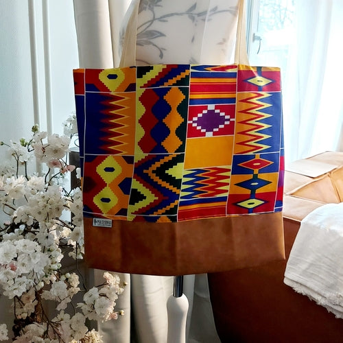 Handmade African Print Tote Bag | Eco-Friendly Beach Bag