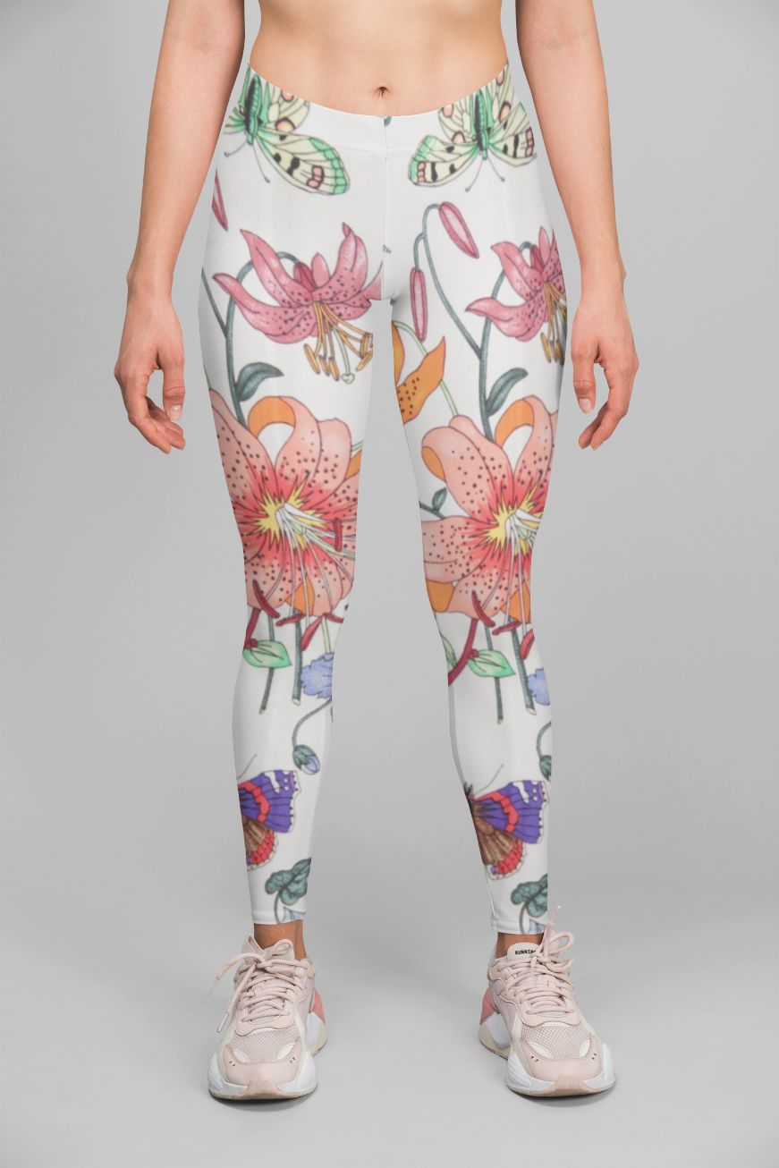 Alpine Flower Style Leggings for Ultimate Workout Comfort