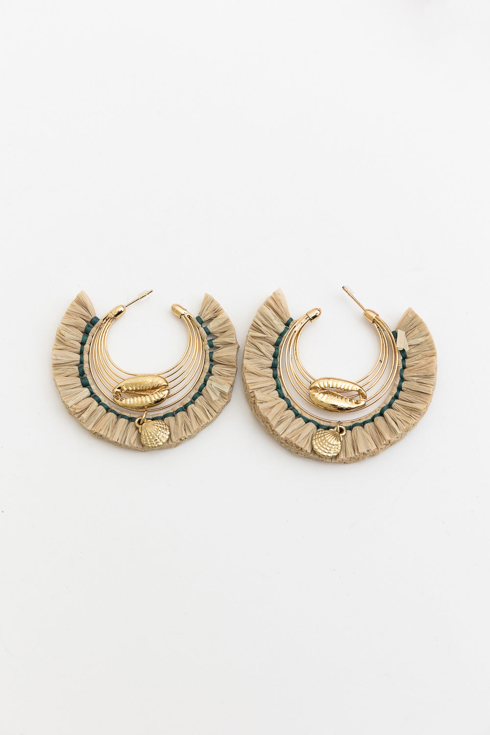 Seashell Raffia Earrings for Coastal Chic Style