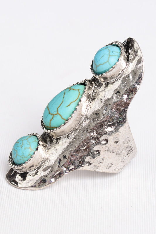 Waterfall Droplet Turquoise Stone Ring for Stunning Style