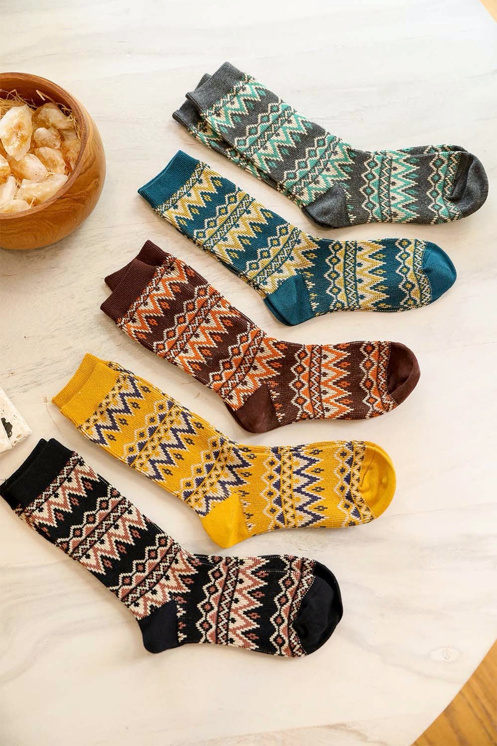 Cozy Tribal Pattern Socks for Warm and Fuzzy Comfort