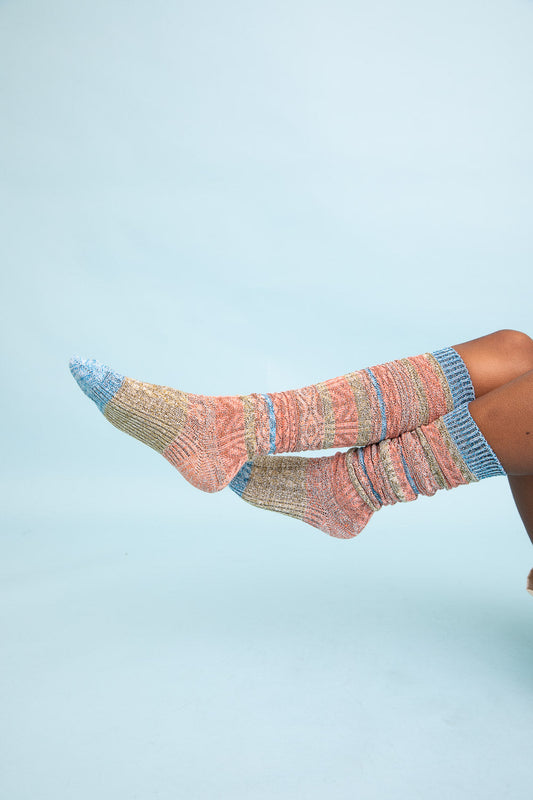 Boho Stripe Boot Socks for Cozy Winter Style