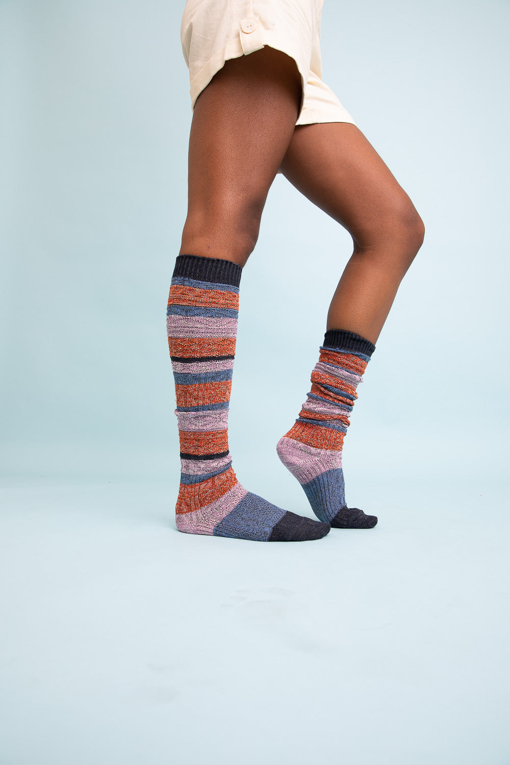 Boho Stripe Boot Socks for Cozy Winter Style