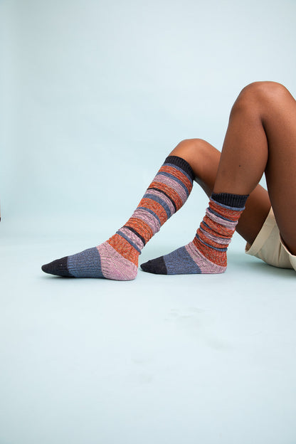 Boho Stripe Boot Socks for Cozy Winter Style