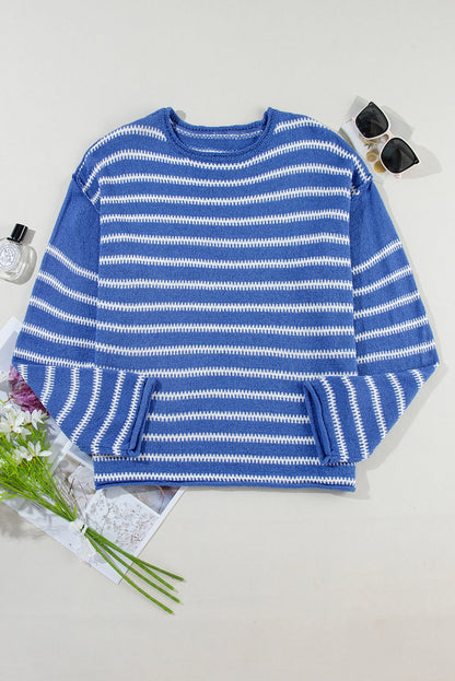 Cadence Stripe Casual Sweater for Relaxed Chic Style