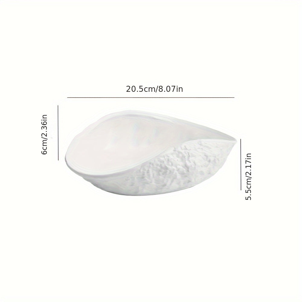 Elegant Shell-Shaped Ceramic Dish Ideal for Seafood Serving