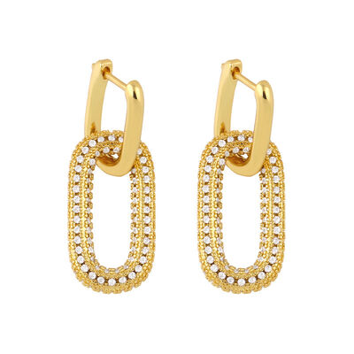 18K Gold-Plated Inland Zircon Earrings - Stylemz