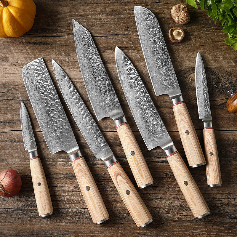 Damascus Steel Hand Kitchen Knife - Premium Quality Blade