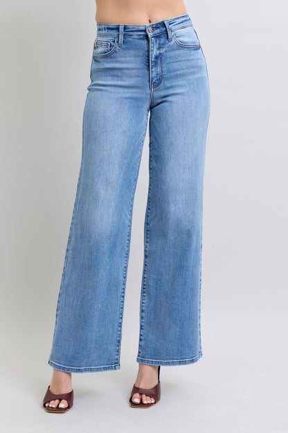 Judy Blue Full Size Wide Leg Jeans with Pockets for Style