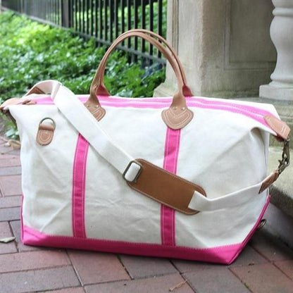 Stylish Weekender Duffel with Leather Trim and Personalization