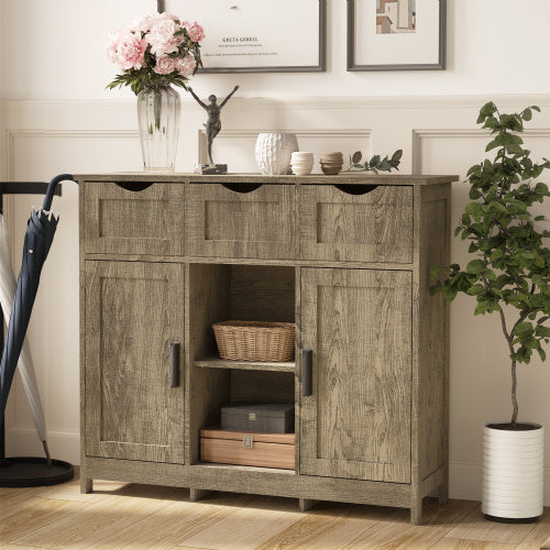 Storage Cabinets Wooden Floor Cabinet with Drawers and Shelves