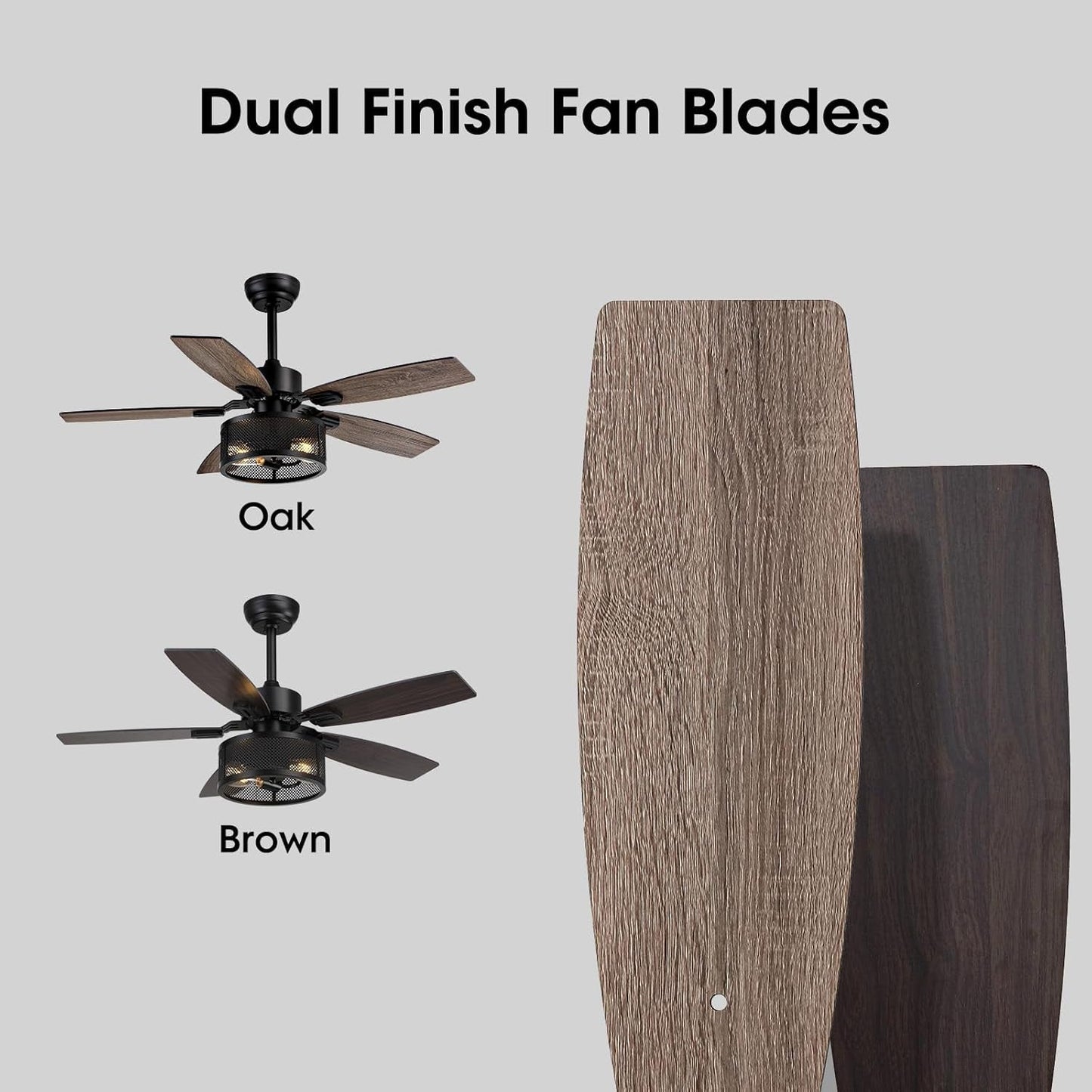 42 Inch Ceiling Fans with Lights and Remote Control, Stylish Fan