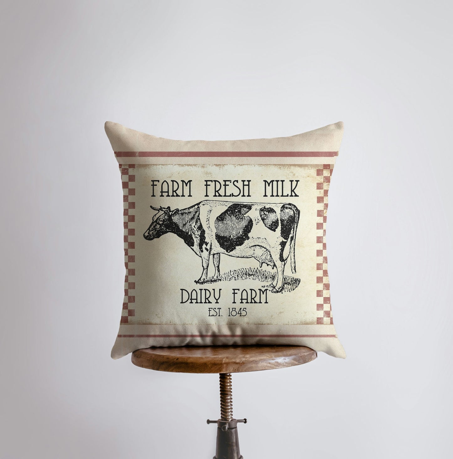 Farm Fresh Milk Dairy Cow Pillow Cover | Farmhouse Decor