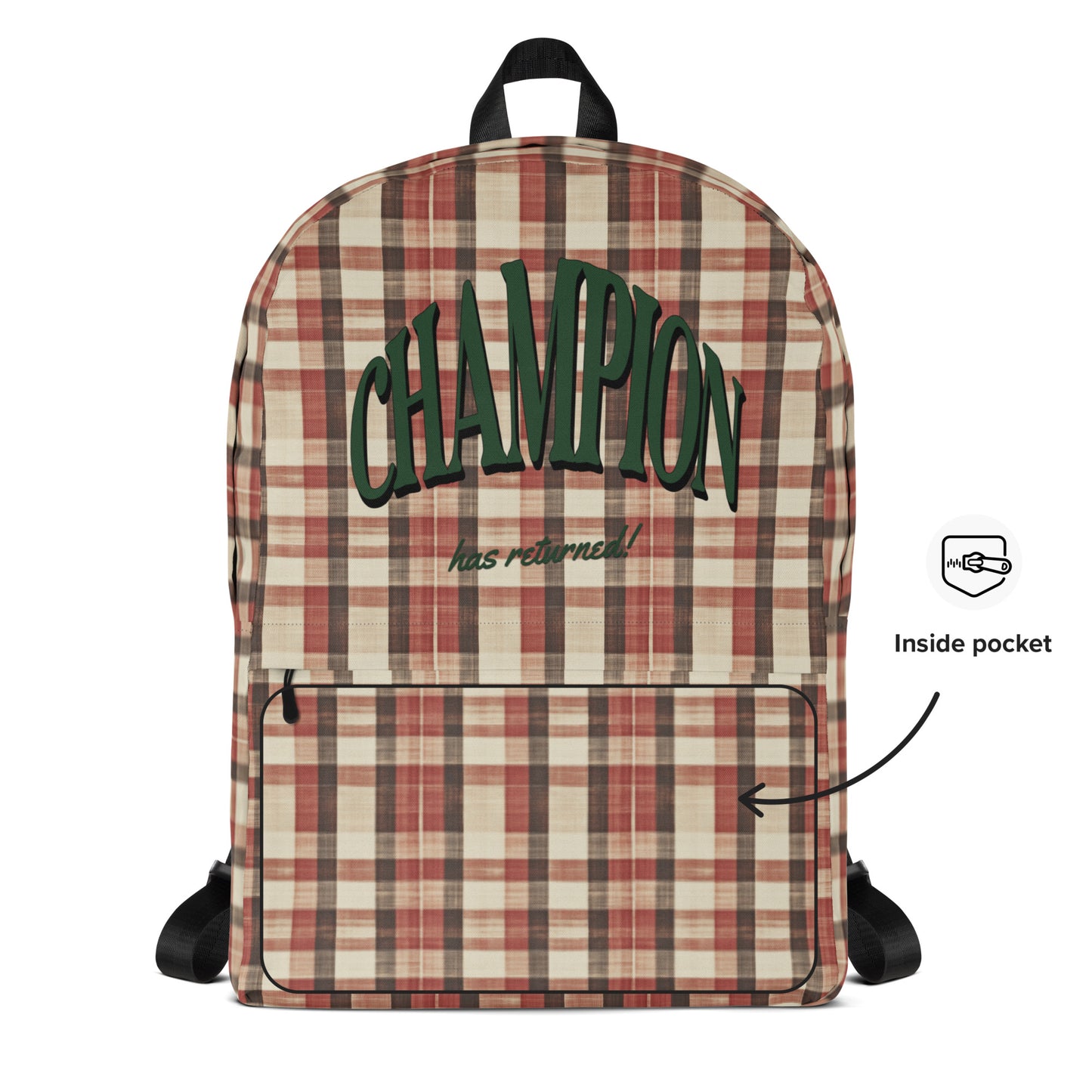 Burnt red plaid Backpack  - Korea  - StyleMZ