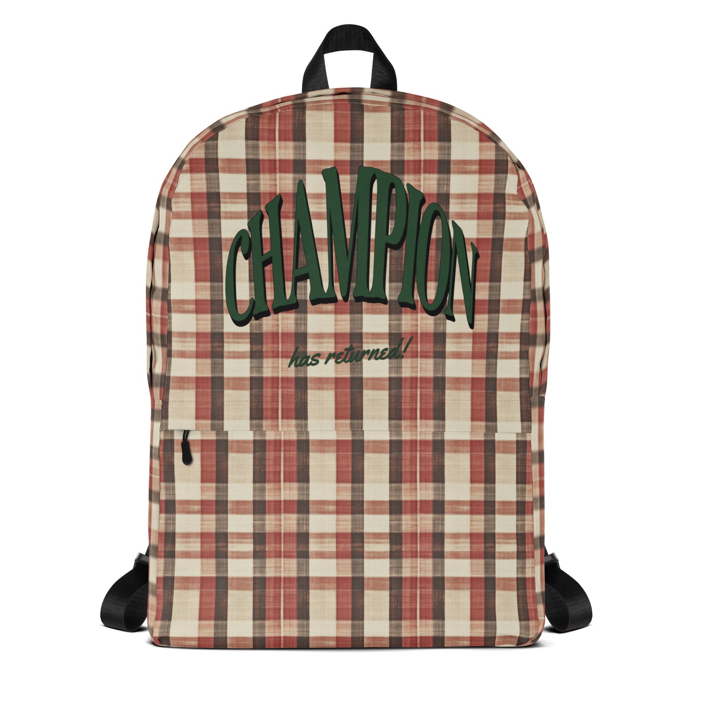 Burnt red plaid Backpack  - Korea  - StyleMZ