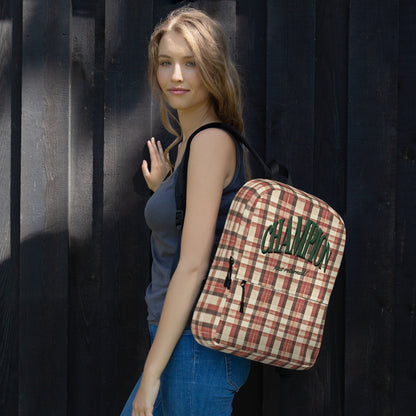 Burnt red plaid Backpack  - Korea  - StyleMZ