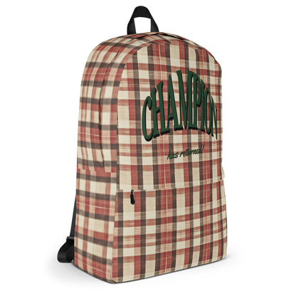 Burnt red plaid Backpack  - Korea  - StyleMZ