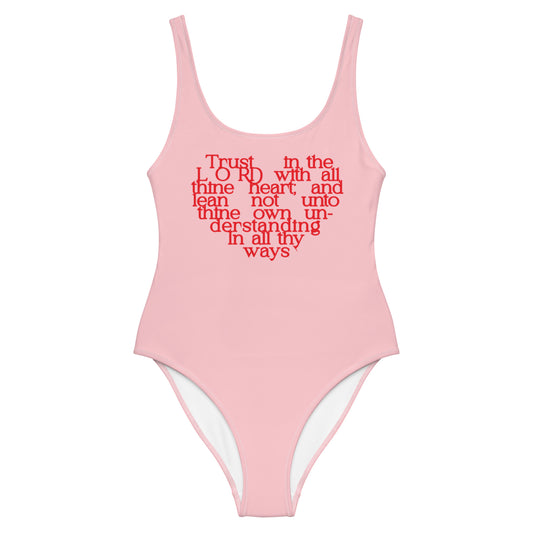 Korea -  Trust in the Lord One-Piece Swimsuit  - StyleMZ