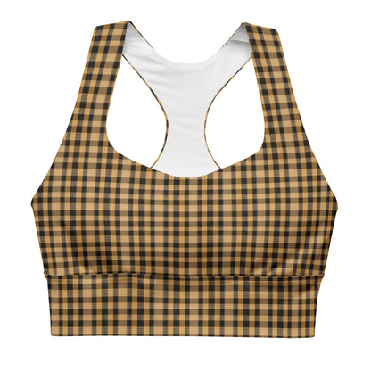 Golden Harvest Plaid Recycled Longline Sports Bra  - Korea  - StyleMZ