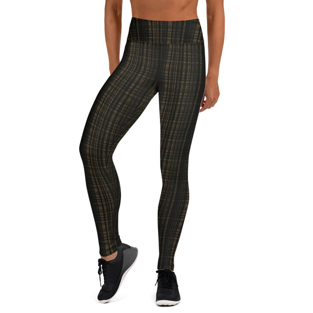 Plaid Pattern Yoga Leggings  - Korea  - StyleMZ