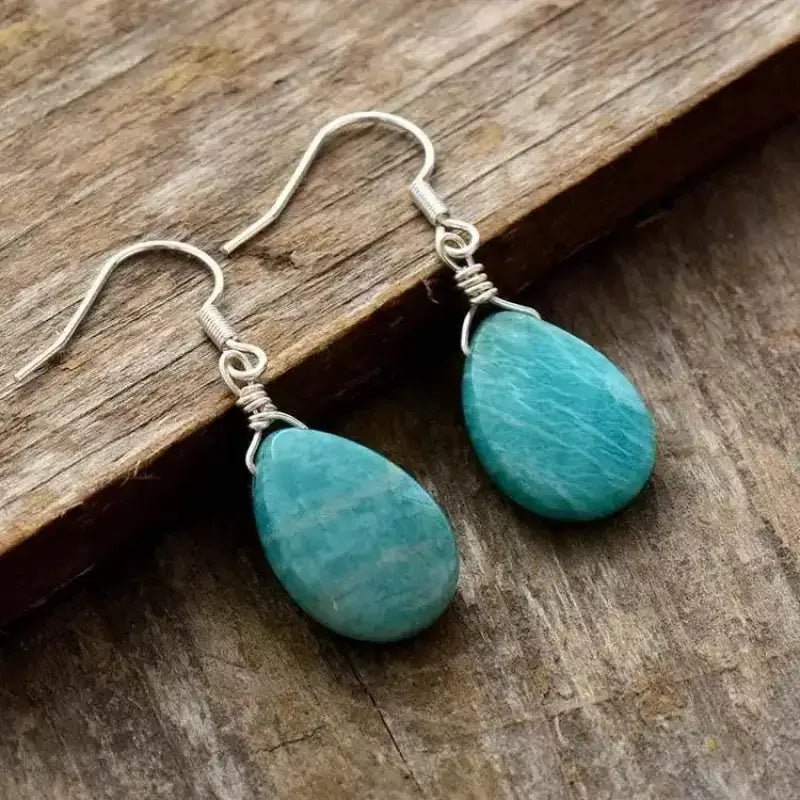 Amazonite Teardrop Earrings - Stylemz