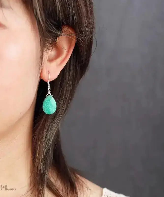 Amazonite Teardrop Earrings - Stylemz