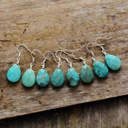 Amazonite Teardrop Earrings - Stylemz