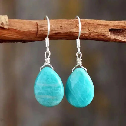 Amazonite Teardrop Earrings - Stylemz