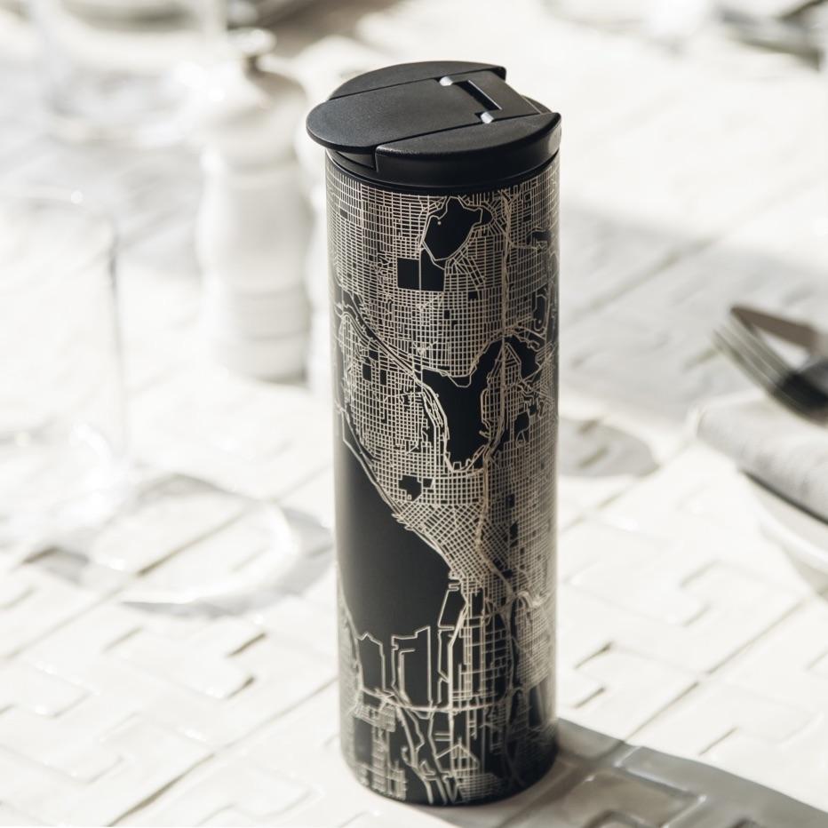 Anchorage - Alaska Map Tumbler in Matte Black - Stylemz