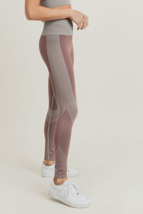 Chevron Track Seamless Highwaist Leggings - Stylemz