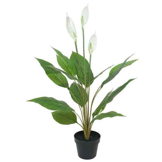 Artificial Flowering White Peace Lily Calla Lily 95cm Decor