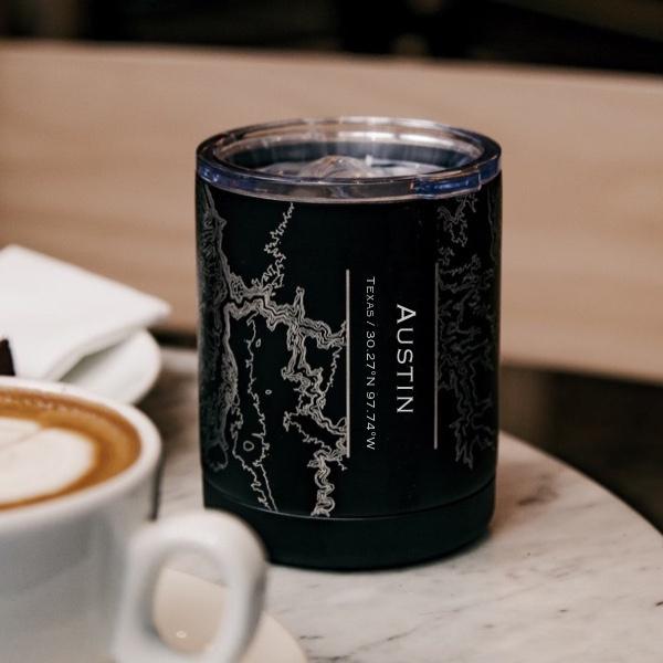 Austin - Texas Map Insulated Cup in Matte Black - Stylemz