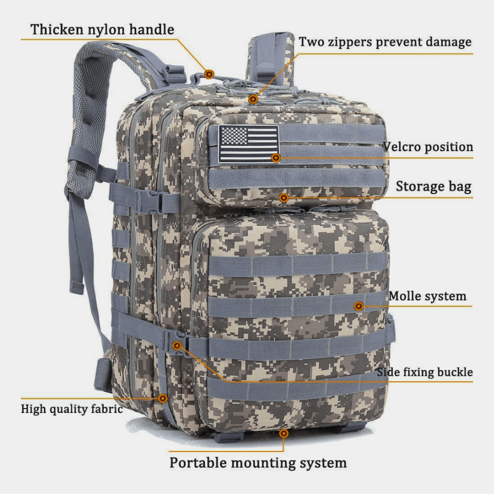 Tactical 45L Molle Rucksack Backpack - Stylemz