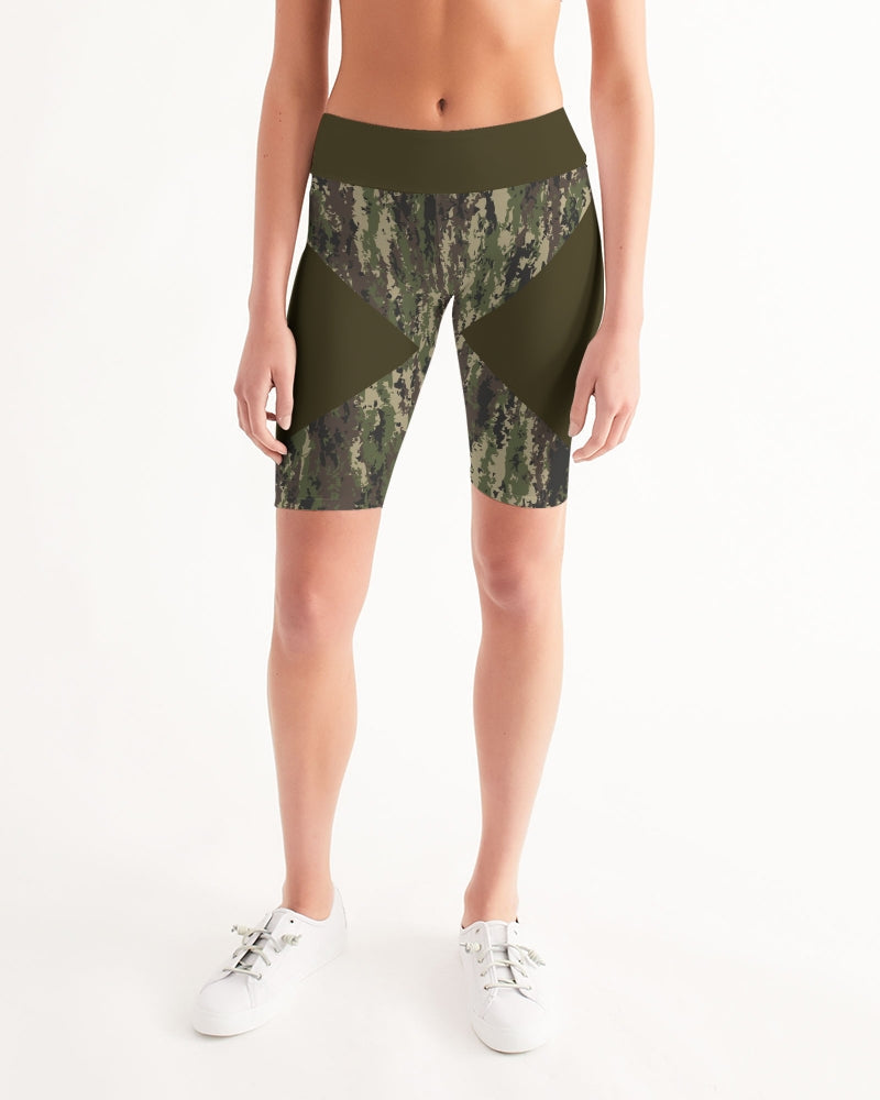 Graphic Camo Women's Mid-Rise Bike Shorts for Cycling Wear