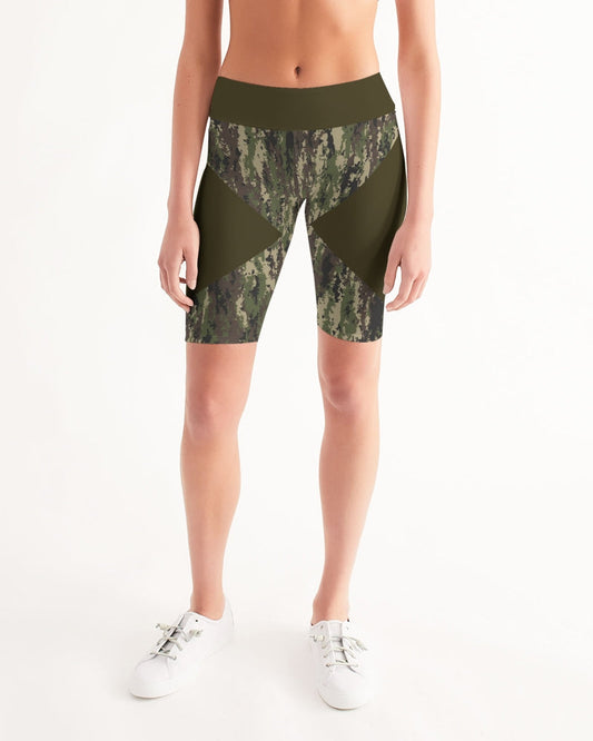 Graphic Camo Women's Mid-Rise Bike Shorts for Cycling Wear