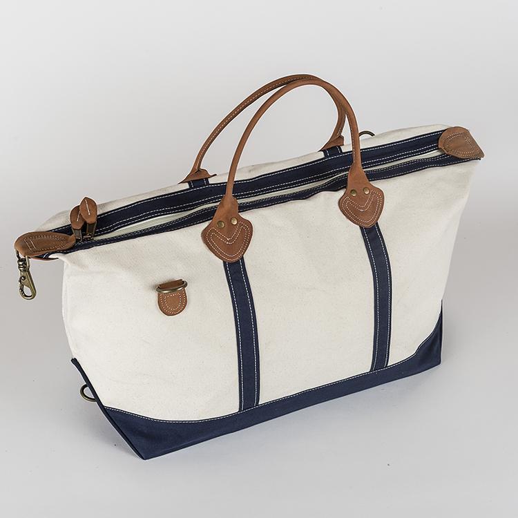 Stylish Weekender Duffel with Leather Trim and Personalization