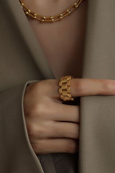 18K Gold-Plated Titanium Steel Ring - Stylemz