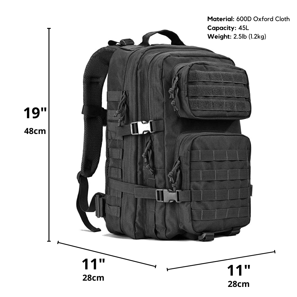 Tactical 45L Molle Rucksack Backpack - Stylemz