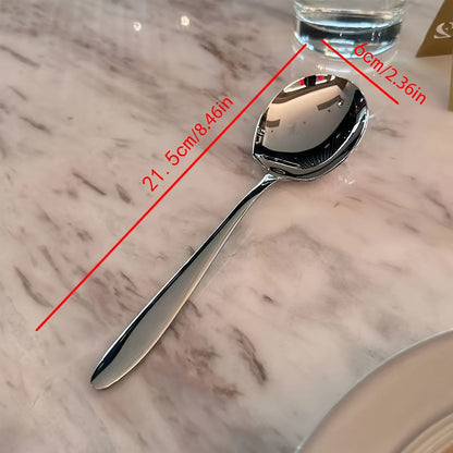 Elegant Polished Finish Stainless Steel Square Serving Spoon