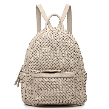 Woven Backpack Purse for Women Camel Vegan Leather MT1086-13 BR