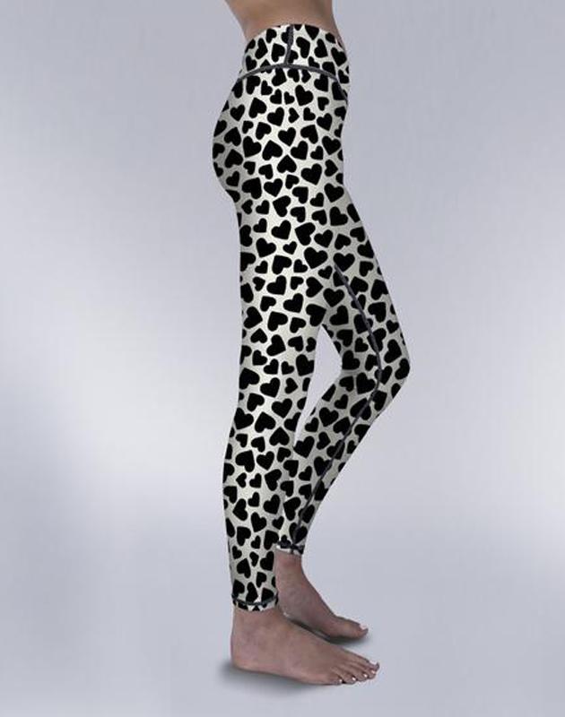 Black Hearts Leggings for Comfortable Workout Performance