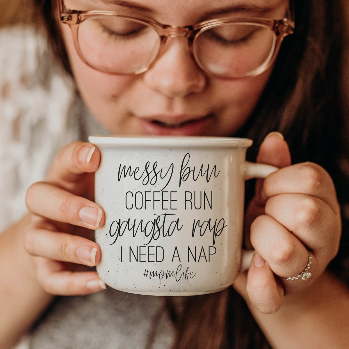 Messy Bun Coffee Run 14.5oz Ceramic Campfire Mug