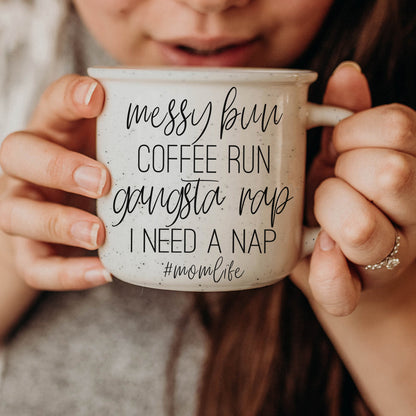 Messy Bun Coffee Run 14.5oz Ceramic Campfire Mug